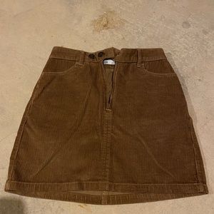 Hollister brown corduroy skirt